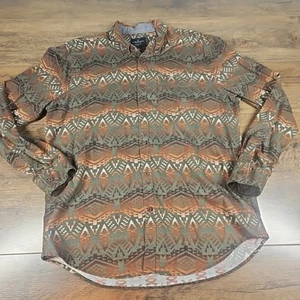 American Eagle Men's Long Sleeve Aztec Print Button Down Cotton Shirt Size XL  - Picture 1 of 5