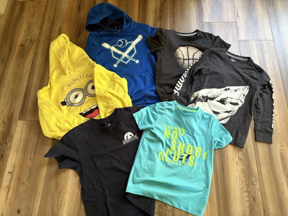 6 Pc Bundle Old Navy Gap Tek Gear Boys Sz Small 5 6 Hoodies Shirts - Image 1 of 4