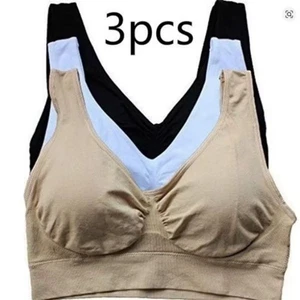 3pc Sexy Seamless Bra women Crop Top Vest Breathable Sleep Bra Fitness Yoga - Picture 1 of 7