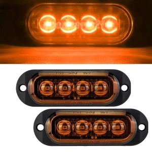 2Pc LED Side Marker Amber Light Clearance Lamp Fit Truck Trailer Waterproof - Picture 1 of 6