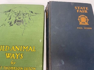 Lot 2 First Ed Vtg Books State Fair by Stong & Wild Animal Ways by Seton Hardcov - Picture 1 of 16