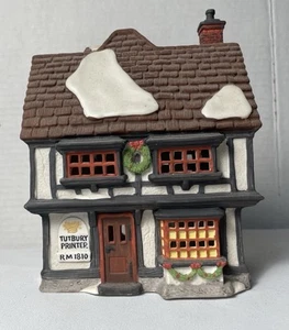 Department 56 Dickens Village Series Tutbury Printer #55689 1990 Retired - Picture 1 of 9