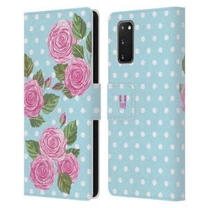 HEAD CASE DESIGNS WATERCOLOUR FLOWERS 2 LEATHER BOOK CASE FOR SAMSUNG PHONES 1 - Picture 1 of 11