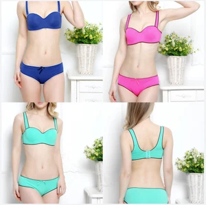 Womens Underwear 40B Blue Sport Bra Set Swimming Fitness Briefs Set Beach Panty - Picture 1 of 4