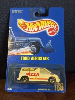 Tarjeta Hot Wheels Ford Aerostar Speedie Pizza on Speed Points #186 Foto 1 de 3