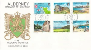 13p to 18p GB Alderney Definitive GB FDC 1983 (151075) - Picture 1 of 1