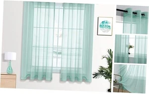 Ocean Coastal Beach Summer Theme Decor Aqua Mint Green Curtains 63 Inch Length - Picture 1 of 8