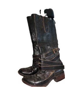 Freebird by Steven Dakota Distressed Black Leather Boots Women’s Size 8 Festival - Picture 1 of 7