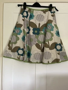 Boden Flared Lined Cotton Skirt. Knee Length. Size 8R. Abstract Floral Print. - Picture 1 of 8