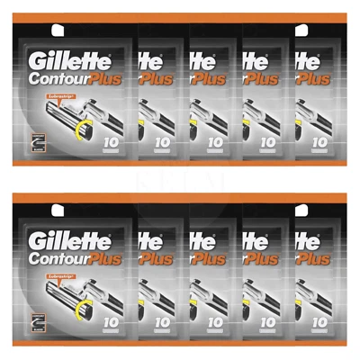 Gillette Contour Plus Rasierklingen - 5 bis 100er Pack Klingen schwenkbar Rasur - Bild 1 von 4