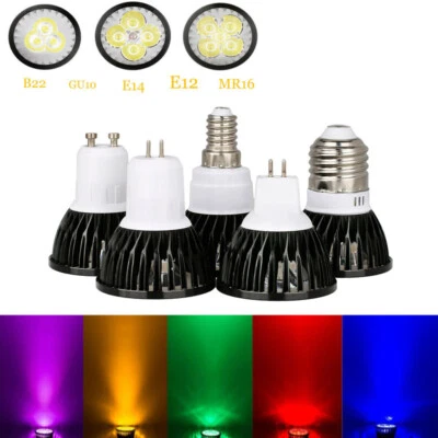 E27 GU10 MR16 E14 E12 9W 12W 15W Dimmable LED Spot Lights Home Lighting Bulbs EM - Image 1 of 4