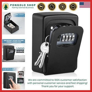 Key Lock Box Metal Weatherproof 4-Digit Combination Wall Mount Large Capacity - Picture 1 of 8