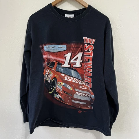 Winners Circle Tony Stewart #14 Long Sleeve Nascar T Shirt Black Size L Cover