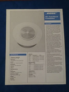 BOSE 102 FLUSH MOUNT SPEAKER SERVICE MANUAL ORIGINAL GOOD CONDITION  - Bild 1 von 1