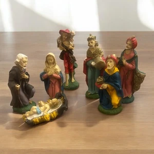Set 7 statuine presepe vintage Made in Italy z9 - Foto 1 di 7