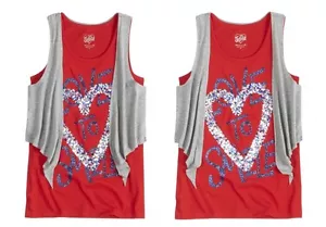 NUEVO CON ETIQUETAS Justice Girls Love To Smile Chaleco de Lentejuelas Camiseta sin Mangas Tú eliges la Talla NUEVO - Imagen 1 de 1