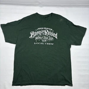 John Mayer Born And Raised World Tour 2013 Local Crew Green T-Shirt XL - Picture 1 of 8