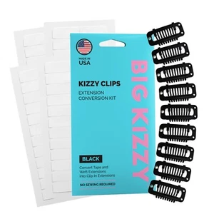 BIG KIZZY | SNAP CLIPS | Band- & Schusshaare in Clip-Ins schwarz ohne Nähen umwandeln - Bild 1 von 5