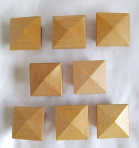 1-1/2" Mission Style Square Wood Knob - Satin finish - set of 8 - Picture 1 of 2