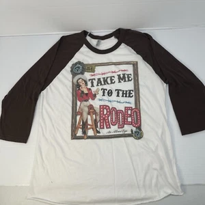 Camiseta American Apparel 50 50 cuello redondo manga 3/4 mujer Llévame al rodeo - Imagen 1 de 15