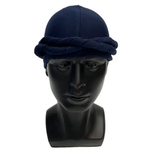 Satin Pre-Tied Halo Turban For Men And Women L,XL Blue - Picture 1 of 5