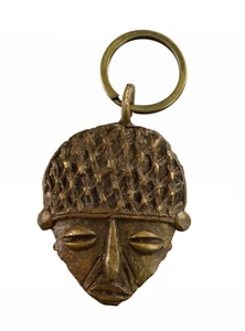 Masque passeport africain - Pendentif bronze - Porte Clé - ethnique - B10 3048 - Picture 1 of 3