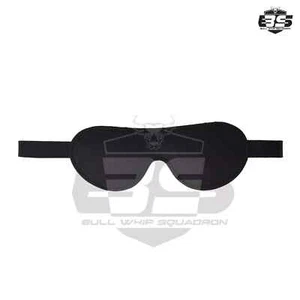 Eye Mask Real Cowhide Leather Black Leather Soft Padded Couples 2Pack - Picture 1 of 4