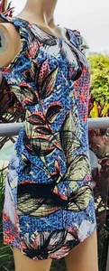 Sunny Girl Cute Floral Print Fitted Summer Dress Garden Party Sz 8 - Picture 1 of 4