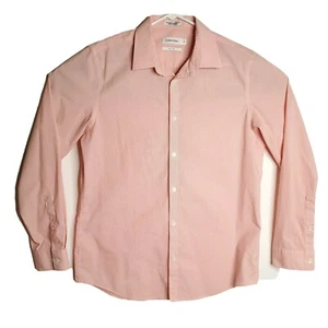 Calvin Klein Shirt Mens Medium Long Sleeve Non Iron Red and White Stripe  - Picture 1 of 9