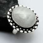 Rainbow Moonstone Gemstone Handmade Mother's Day Ring Jewelry US Size-8 AR 34328