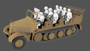 Segunda Guerra Mundial Afrika Korps DAK Troop Carrier - Set A - Juego de 10 figuras - Imagen 1 de 11