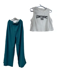 2 Pieces Outfit Set Top With Print Pant For Girl - Picture 1 of 6