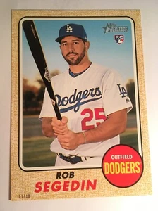 2017 Topps Heritage High Number 5x7 Rob Segedin Dodgers RC 538 #'d 01/10 Gold - Picture 1 of 1