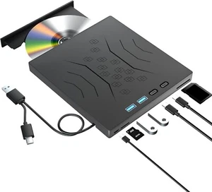 Multifunctional External 7-in-1 Optical DVD Disk Drive USB 3.0 Type-C CD/DVD RW - Picture 1 of 7