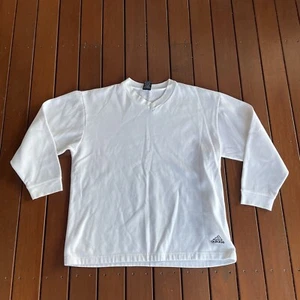 Vintage Adidas Size M / 12 White Jumper Pullover V Neck Casual - Picture 1 of 7