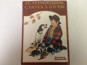 Dog and Boy Hoyle Norman Rockwell Metal Tin & 2 Decks of Playing Cards Poker - Picture 1 of 6