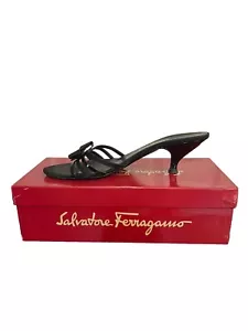 Salvatore Ferragamo Patent Leather 5 Cm Sandals US Size 10 1/2 B. Made In Italy - Picture 1 of 7