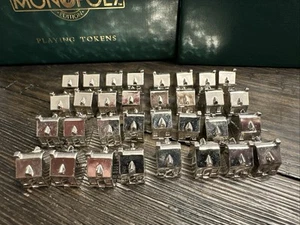 1991 Franklin Mint Monopoly Collectors Edition Complete Set Of 32 Silver Houses - Picture 1 of 5