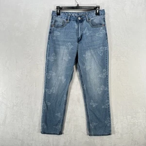 Vintage SONG Jeans Womens 29 Butterfly Y2K Straight Leg Mid Rise Pants Twee - Picture 1 of 9