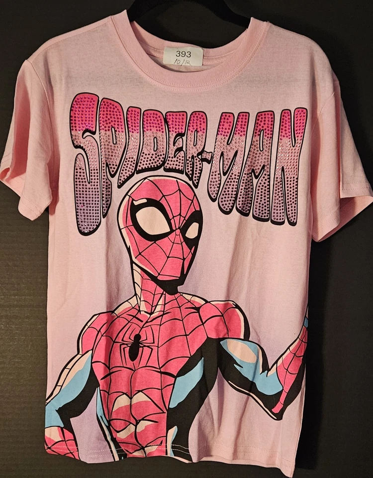  Camisa Bejeweled, rosa SPIDER-MAN para meninas. - Imagem 1 de 1