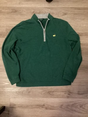 Suéter pulôver masculino Masters Collection verde cinza 1/4 zíper tamanho G - Imagem 1 de 4