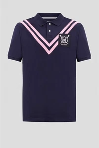 Hackett London Men’s Polo Shirt - Classic Rowing Club Style - Navy/Pink Stripes - Picture 1 of 4