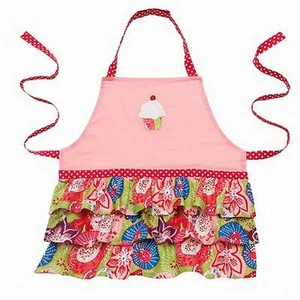 St Nicholas Square Holiday Childs Apron Frilly Confetti Bib Style Cooking - Picture 1 of 1
