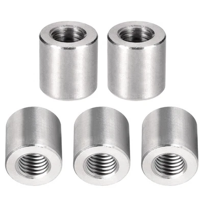 M12x20mm(DxL) Coupling Connector Nut Threaded Sleeve Rod 5Pcs Good for Furniture - Image 1 of 4