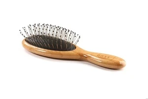 Bass Brushes Small Oval Hairbrush with Wire Bristles & Wood Handle 1 Brush - Picture 1 of 1