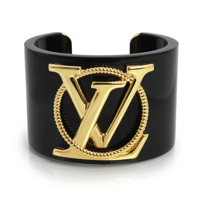 PULSEIRA AUTÊNTICA LOUIS VUITTON BRACELETE PULSEIRA NÁUTICA NOIR OURO PRETO HARDWARE M1564S - Imagem 1 de 4