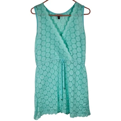 Vestido de Encubrimiento J Valdi Encaje Cordón Cintura Sin Mangas Azul Aqua S Natación Foto 1 de 4