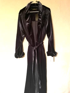 Bata de baño envolvente Lauren Ralph Lauren para mujer XL terciopelo azul cresta terciopelo largo nueva con etiquetas - Imagen 1 de 5