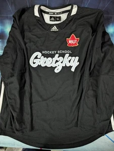 NHL Adidas Wayne Gretzky Hockey School Black Wordmark Jersey, Size 54 - Picture 1 of 5