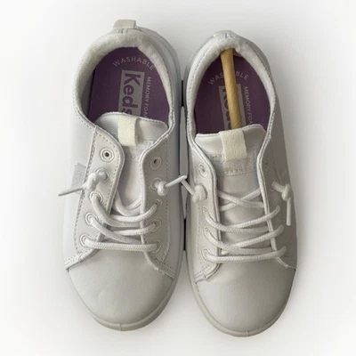 Keds Kickback Washable Sneaker Unisex-Child Size 11M White Casual Shoes New - Image 1 of 4